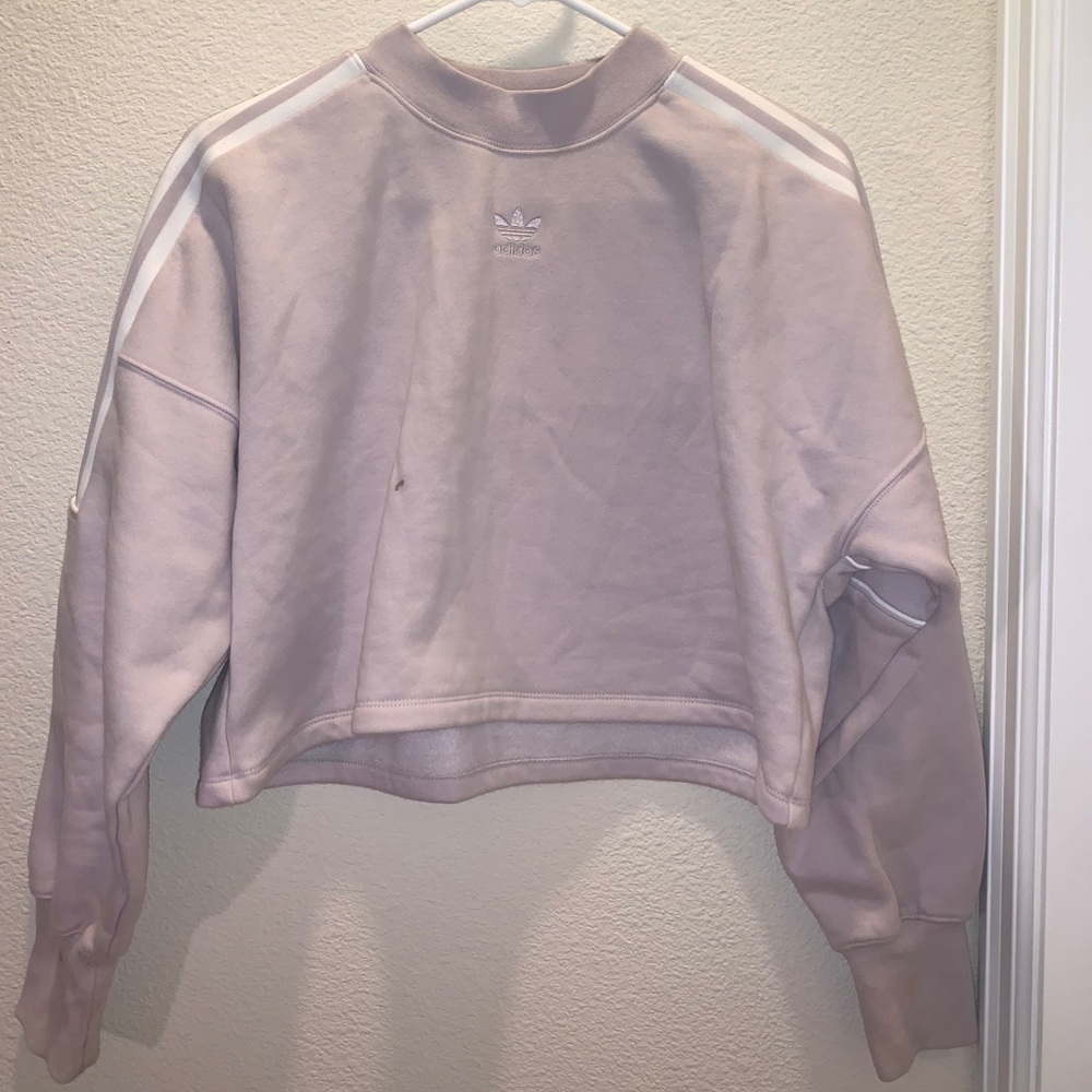 Adidas Cropped Sweatshirt with Embroidered Logo